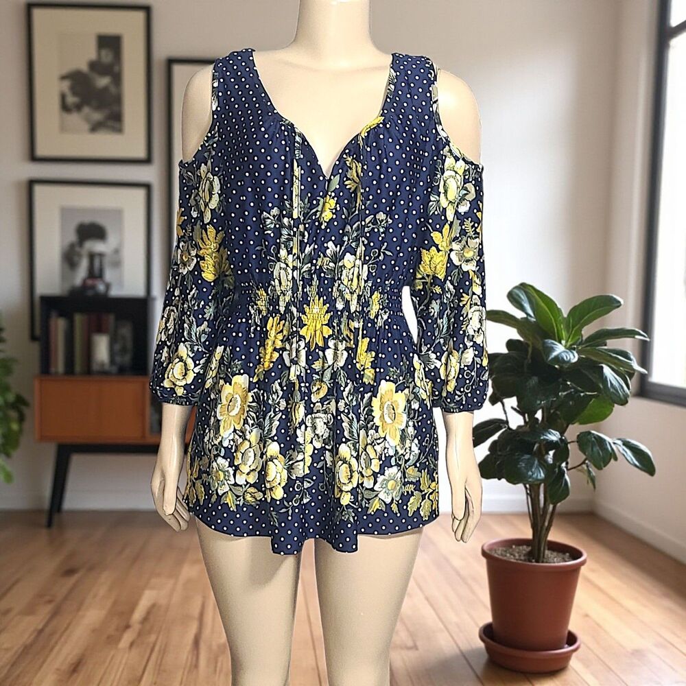 Harlow & Rose Floral Cold Shoulder Top